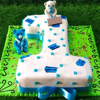 1 Digit Birthday Cake - Fondant