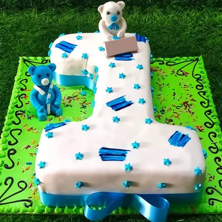 1 Digit Birthday Cake - Fondant