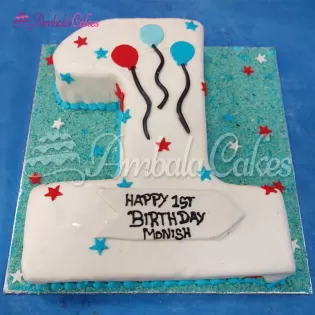 1st Birthday Special Fondant Cake Delivered in Panjokhara