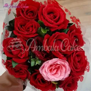 12 Red Roses Bouquet Delivered in Mullana