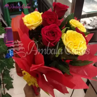 7 Mix Roses Bouquet Delivered in Saha