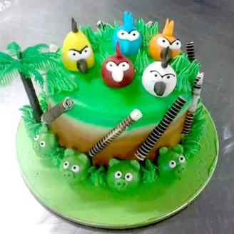Angry Birds Theme Cake