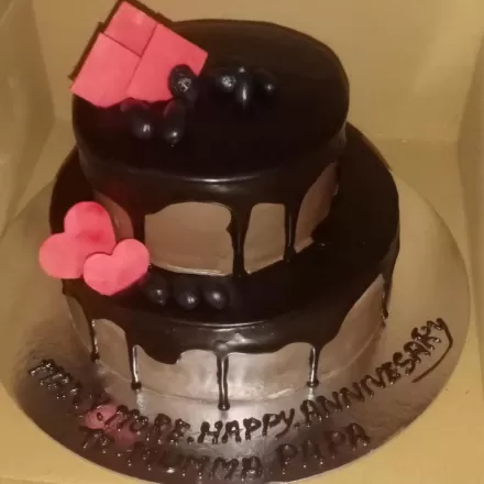 Anniversary Chocolate 2 Tier Cake