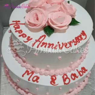 Creamy Vanilla 2 Tier Cake Delivered in Lalru