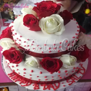 Creamy Vanilla Two Tier Cake Delivered In Ambala Cantt