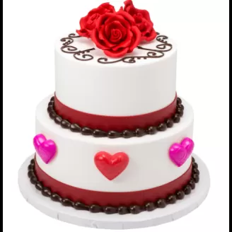 Valentine Fondant 2 Tier Cake 