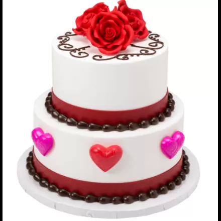 Valentine Fondant 2 Tier Cake 