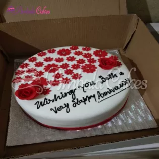 Decorative Anniversary Cake Delivered in Ambala City