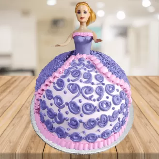 Blue Barbie Doll Cake