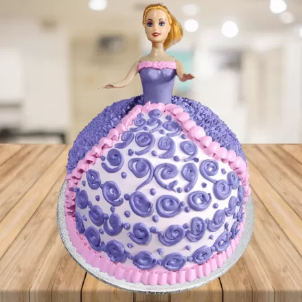 Blue Barbie Doll Cake