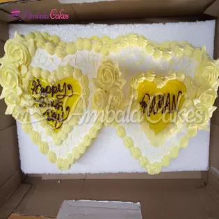Twins Heart Shape Cake Delivered In Ambala City