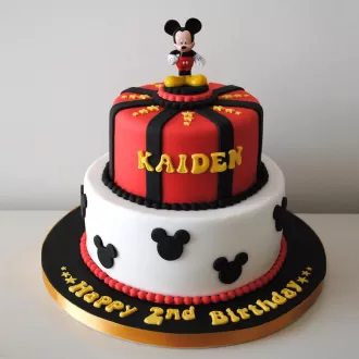 Mickey Mouse 2 Tier Fondant Cake