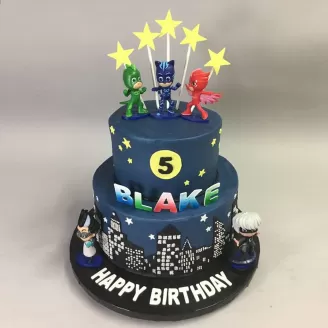 PJ Masks 2 Tier Fondant Cake
