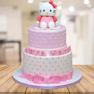 Strawberry 2 Tier Fondant Doll Cake