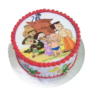 Chhota Bheem With Friend Photo Cake