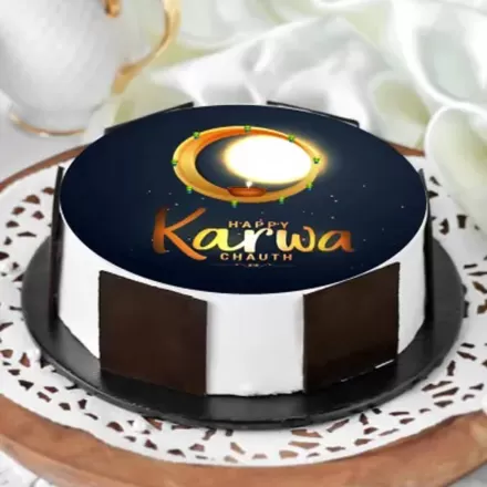 Chocolate Photo Cake For Karwa Chauth