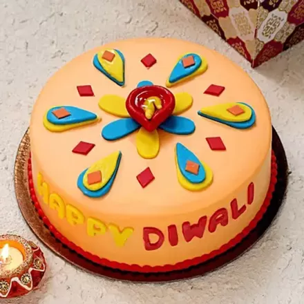Deepawali Theme Choco Cake