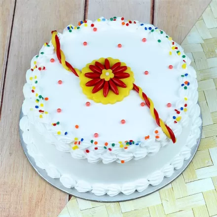 Designer Rakhi Vanilla Cake