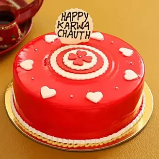 Karwa Chauth Strawberry Cake