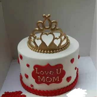 Love You Mom Fondant Cake
