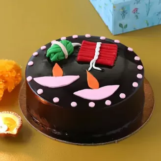 Shubh Deepavali Chocolate Cake