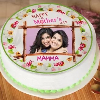 Vanilla Photo Cake for Mother's Day