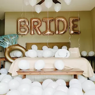 White Balloon Decoration for Bride