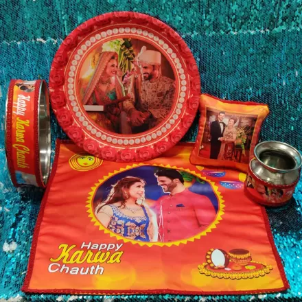 Photo Printed Karwa Chauth Thali