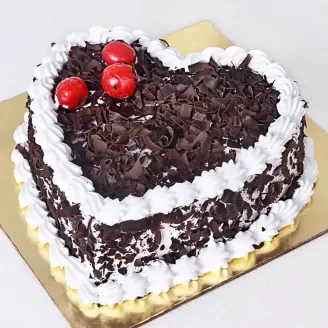Creamy Black Forest Heart Cake