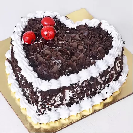 Creamy Black Forest Heart Cake