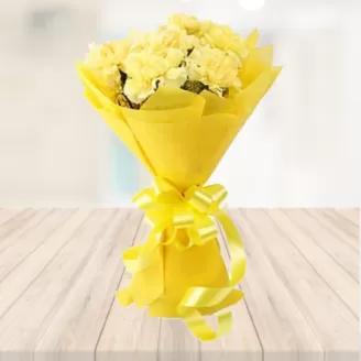 7 Yellow Carnations Bouquet