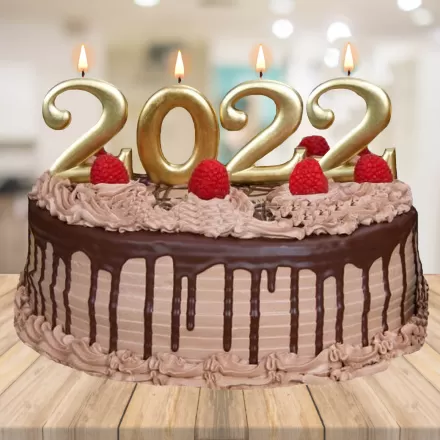 Delicious New Year 2022 Chocolate Cake
