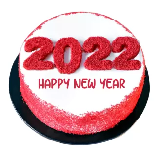 Happy New Year 2022 Red Velvet Cake