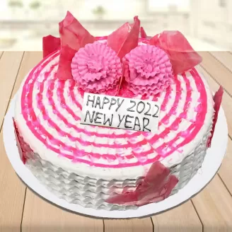 New Year Strawberry Cake