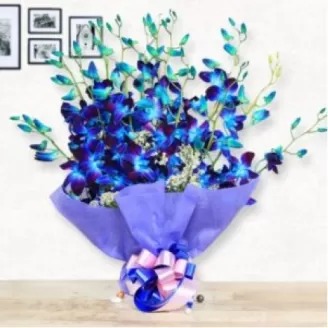 7 Blue Orchids Bouquet