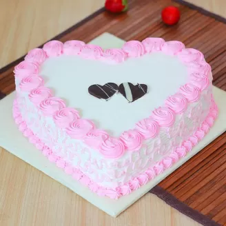 Strawberry Heart Shape Cake