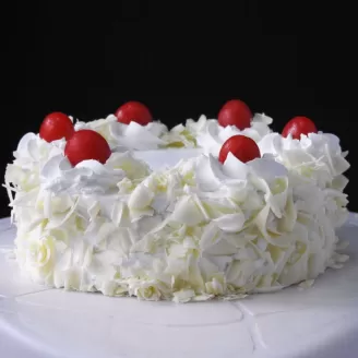 Decorative White Forest Cake