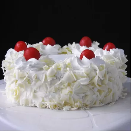 Decorative White Forest Cake