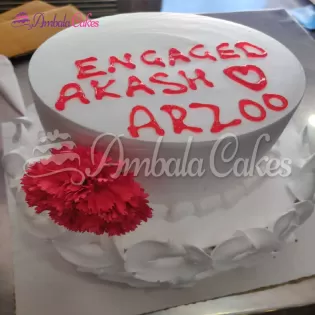 2 Tier Engagement Cake Delivered in Ambala