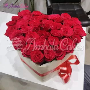Heart Shape Red Roses Bouquet Delivered in Ambala Cantt