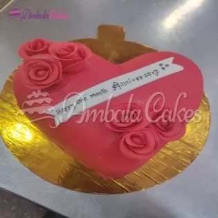 Red Velvet Fondant Cake delivered in Samlehri