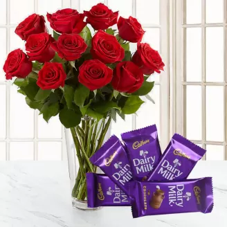 Red Roses Combo With Chocolates