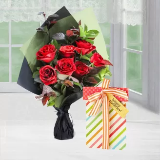 8 Red  Combo With Birthday Wishes