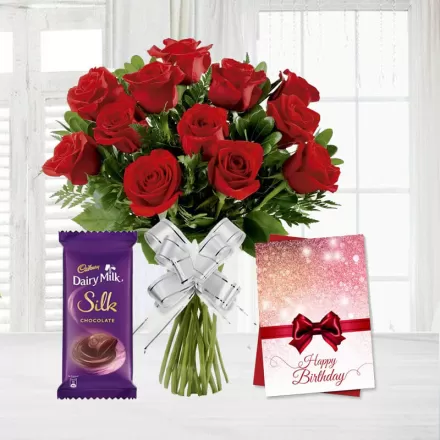 Beautiful Birthday Card With Red Roses