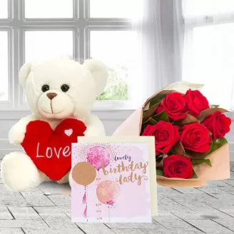 Cute Teddy Combo With Wishes