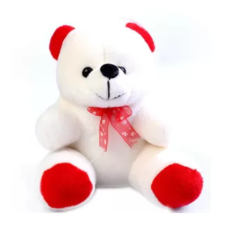 10 Inch White And Red Color Teddy Bear
