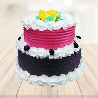 Lovely Vanilla Multi 2 Tier Cake