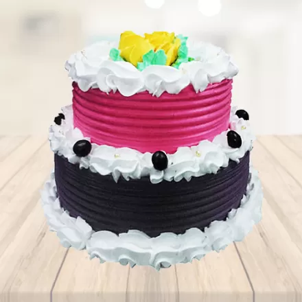Lovely Vanilla Multi 2 Tier Cake