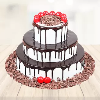 Choco Vanilla Forest 3 Tier  Cake