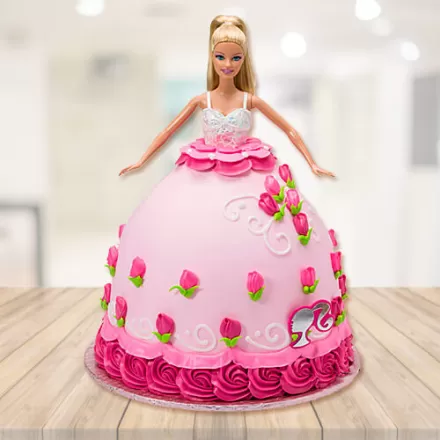 Strawberry Fondant Barbie Doll Cake